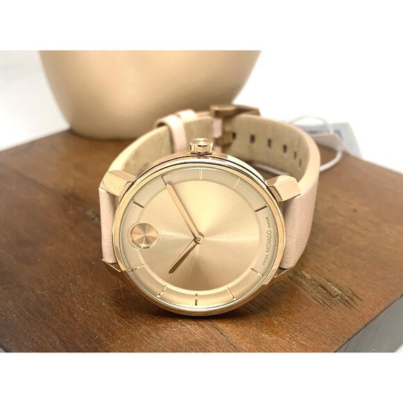 Movado Women\'s Watch 3601078 Bold Swiss Quartz Rose Gold Pink Leather 34mm main image 9